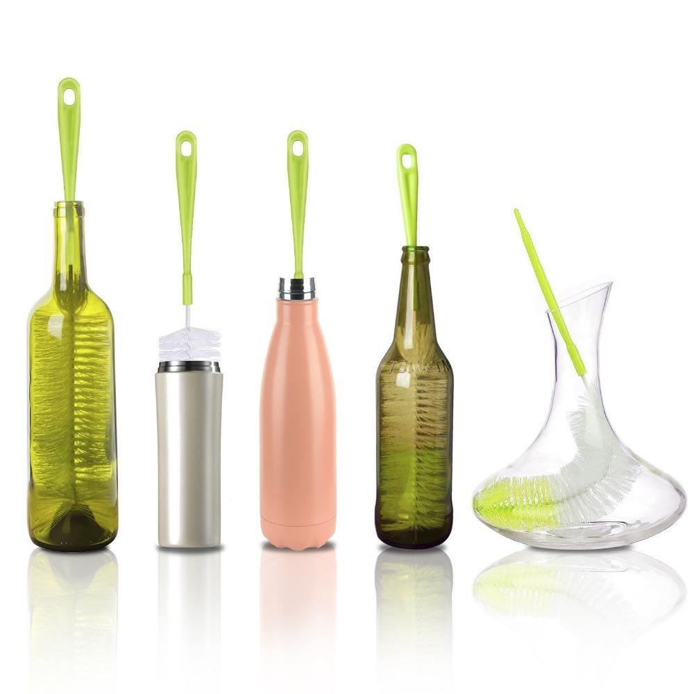 Cleaning Brush Set Bottle Cleaner for Washing Beer Wine Decanter Narrow Neck Bottles